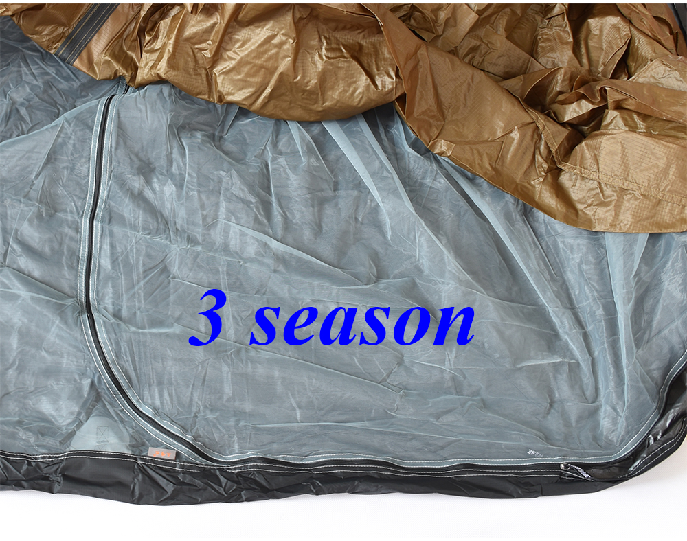 Cheap Goat Tents 3F Lanshan 2 Pro Just 915 Grams 2 Side 20D Silnylon LightWeight  2 Person No See Um 3 And 4 Season Backpacking Camping Tent Tents 